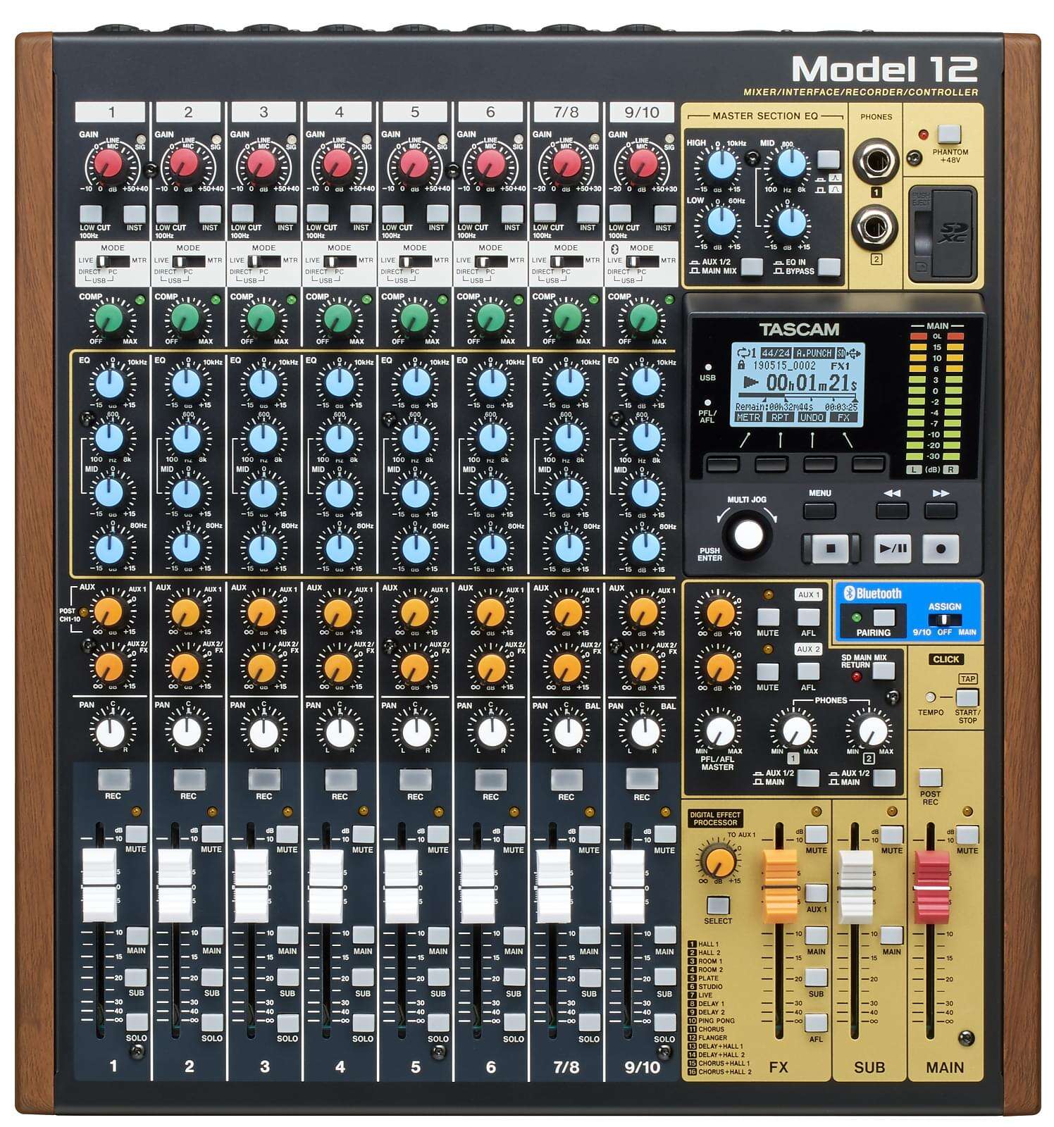 Tascam Model 12 Tascam Model 12 Mixer / Interface / Recorder / Controller - Image 1