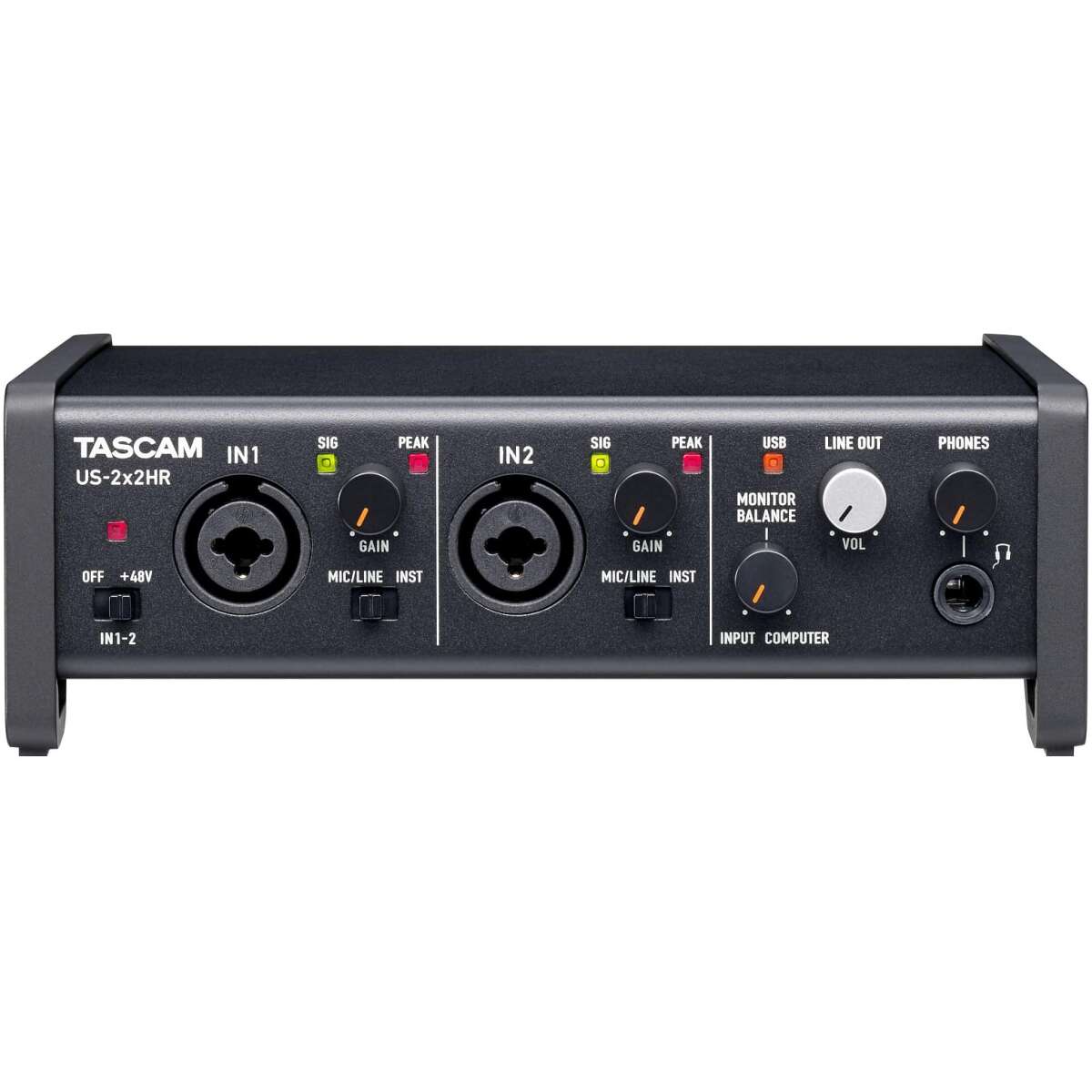 Tascam US-2x2HR High-Resolution USB Audio/MIDI Interface (2 in, 2 out) - Image 3