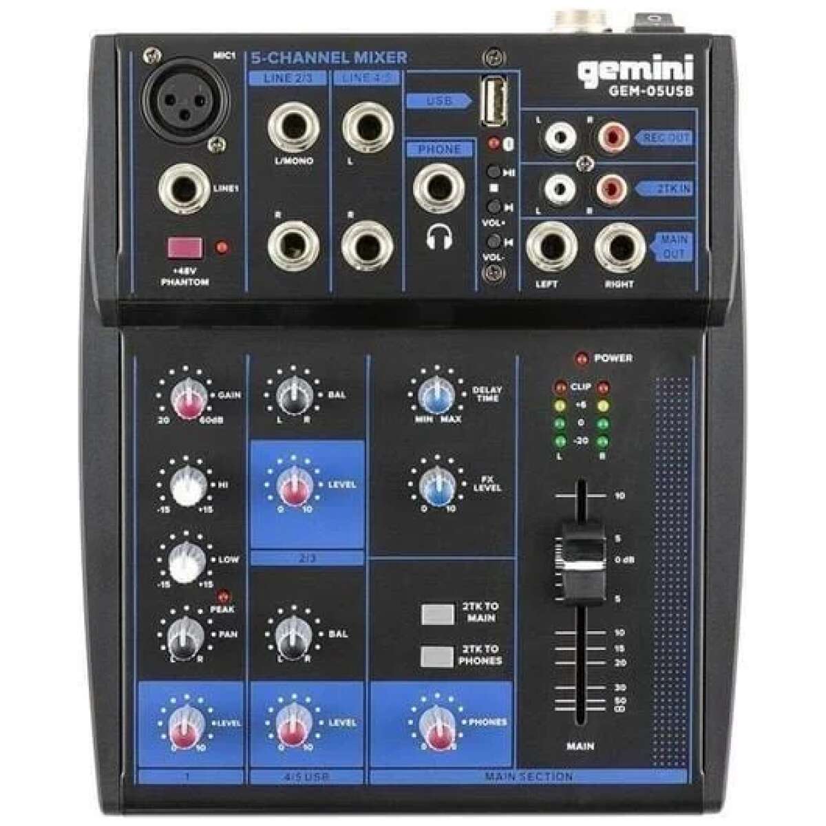 Gemini GEM-05USB Compact 5-Channel Mixer - Image 3