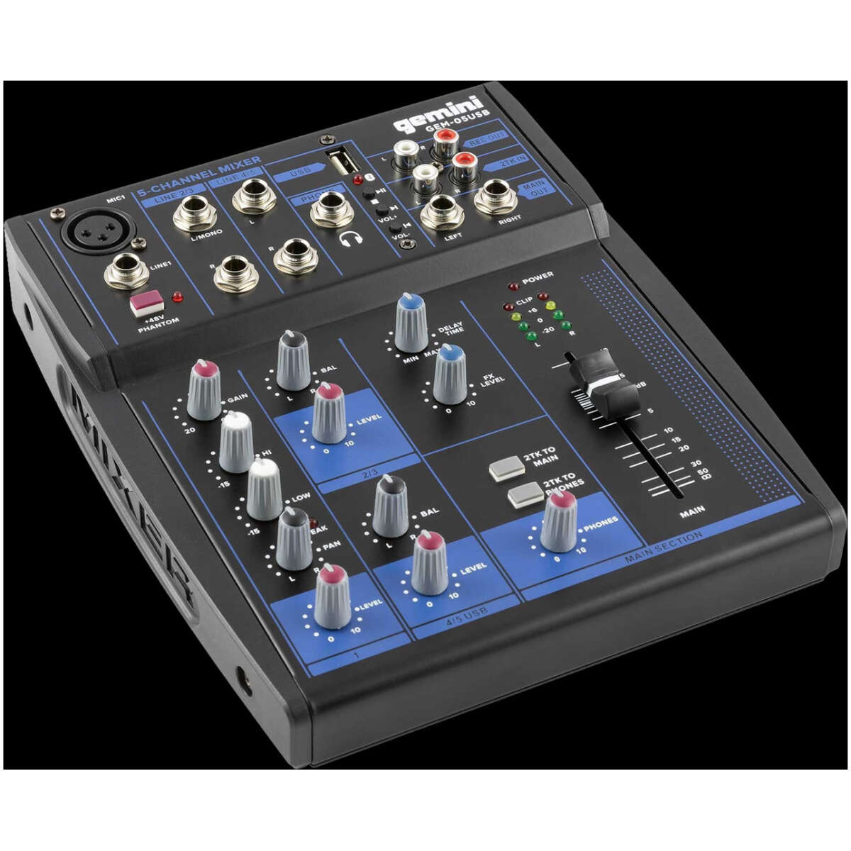 Gemini GEM-05USB Compact 5-Channel Mixer - Image 2