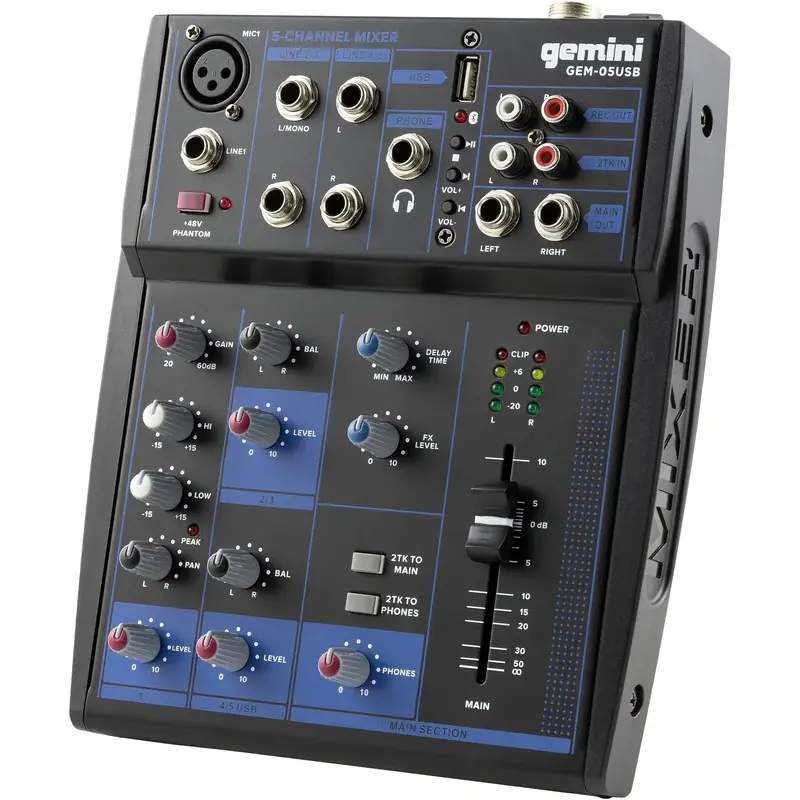 medium_7423d1bb-c5c9-4856-9647-d223099367a4 Gemini GEM-05USB Compact 5-Channel Mixer - Image 1